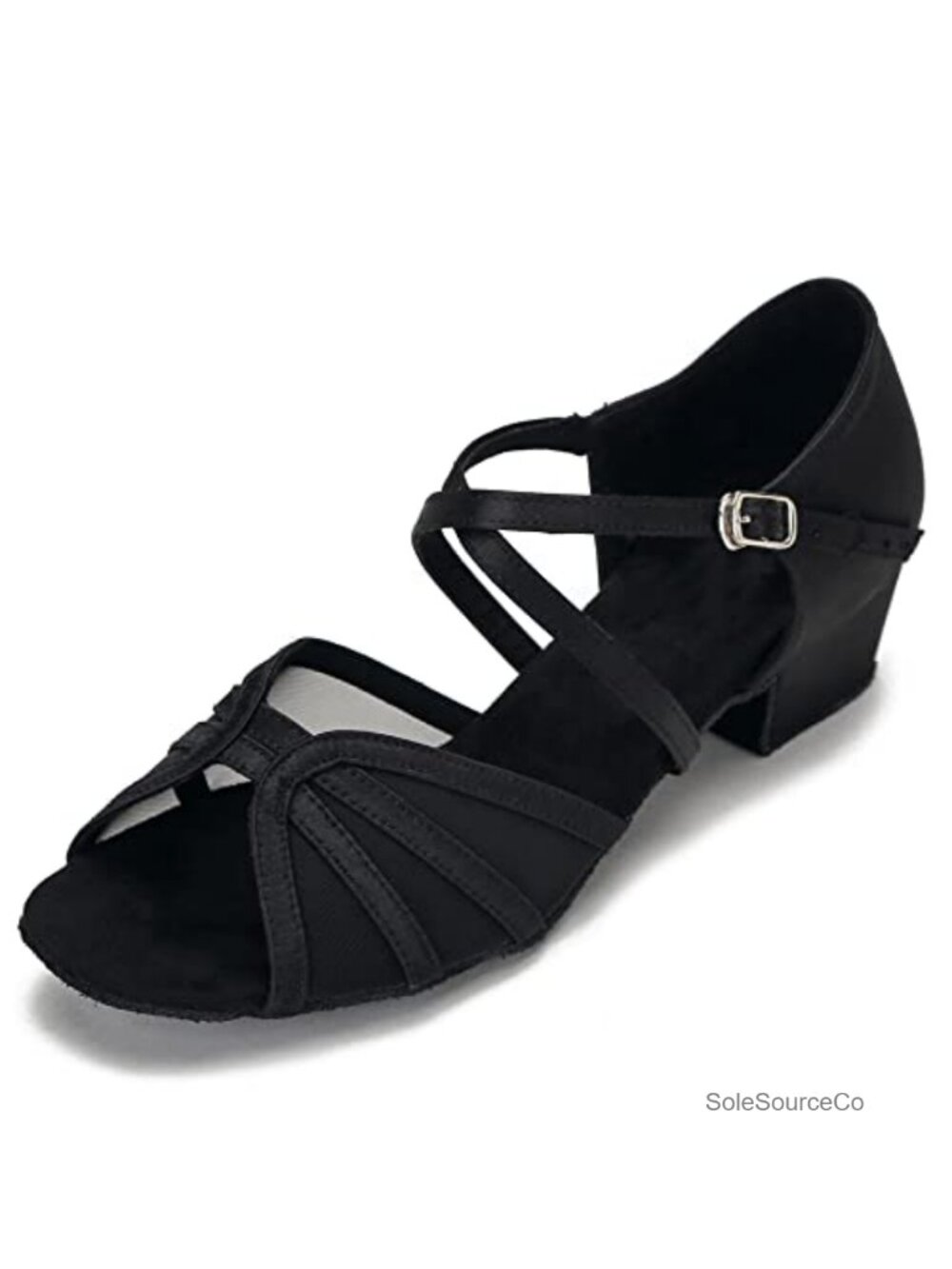 Women's 1.5 Inch Heel Ballroom Salsa Latin Dance Shoes Low Wide Block Heel